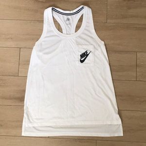 White Nike Tank Top with Pocket